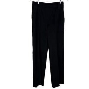 Max Mara Pants Womens 8 Black Virgin Wool Made in Italy Straight Leg High Rise